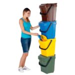 Kosz na odpady z pokrywą 40L niebieski