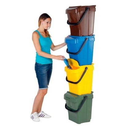 Kosz na odpady z pokrywą 40L niebieski