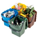 Kosz na odpady z pokrywą 40L niebieski
