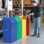 Metalowy kosz 70L niebieski