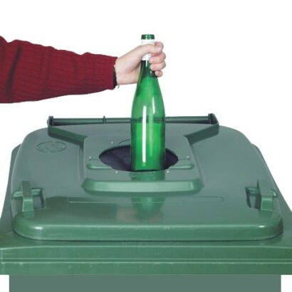 Pojemnik z tworzywa na kółkach na szkło