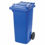 Pojemnik z tworzywa na kółkach niebieski