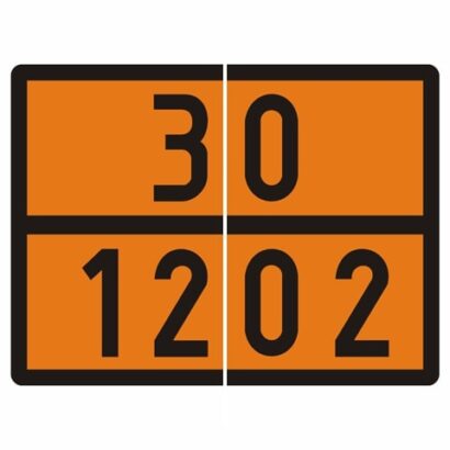 Składana tablica z wybitymi numerami ADR 30/1202