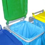 Uchwyt na worek z plastikowym wiekiem niebieski