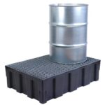Wanna wyłapująca polietylenowa na 2 beczki, ocynkowany ruszt