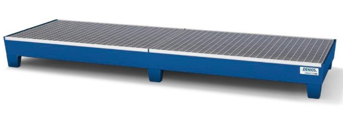 Niska wanna wyłapująca pod 4 beczki, lakierowana, z rusztem