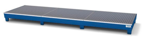 Niska wanna wyłapująca pod 12 beczek, lakierowana, z rusztem